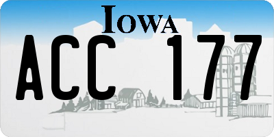 IA license plate ACC177