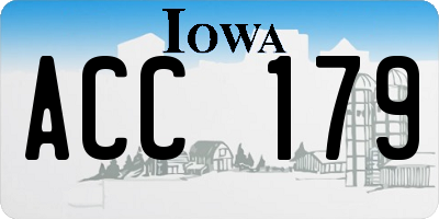 IA license plate ACC179