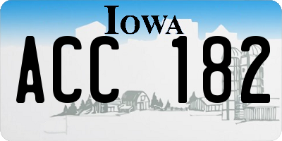 IA license plate ACC182