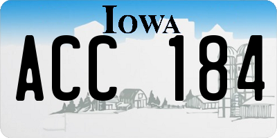 IA license plate ACC184