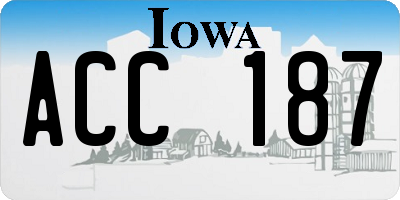 IA license plate ACC187