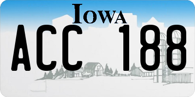 IA license plate ACC188