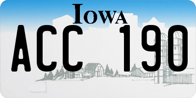 IA license plate ACC190