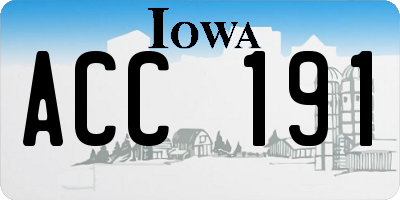 IA license plate ACC191