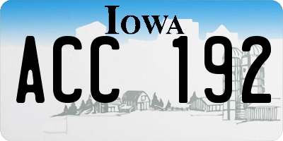 IA license plate ACC192