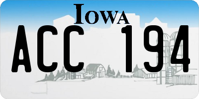 IA license plate ACC194
