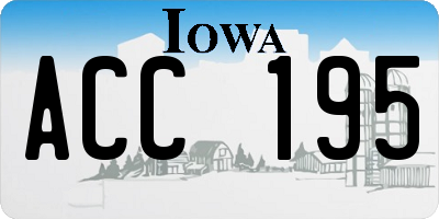 IA license plate ACC195