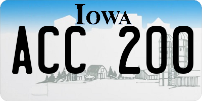 IA license plate ACC200