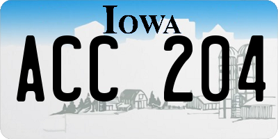 IA license plate ACC204