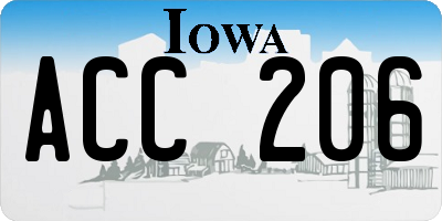 IA license plate ACC206