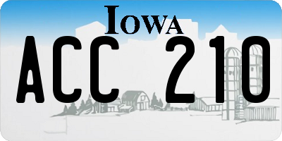 IA license plate ACC210