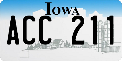 IA license plate ACC211