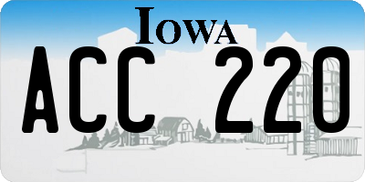 IA license plate ACC220