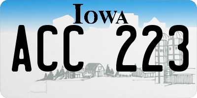 IA license plate ACC223