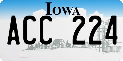 IA license plate ACC224