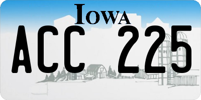 IA license plate ACC225