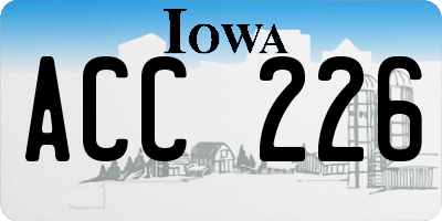 IA license plate ACC226