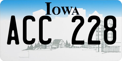 IA license plate ACC228