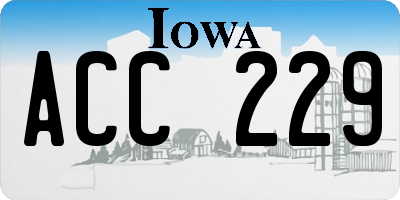 IA license plate ACC229