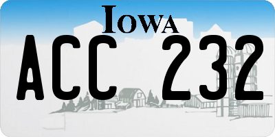 IA license plate ACC232