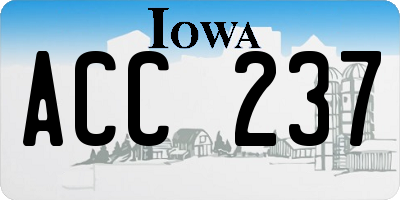 IA license plate ACC237