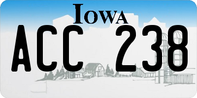 IA license plate ACC238