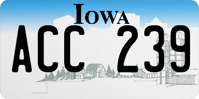 IA license plate ACC239
