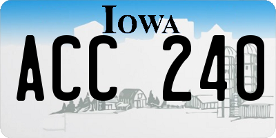 IA license plate ACC240