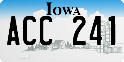 IA license plate ACC241