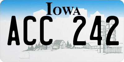 IA license plate ACC242
