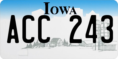 IA license plate ACC243
