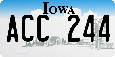 IA license plate ACC244