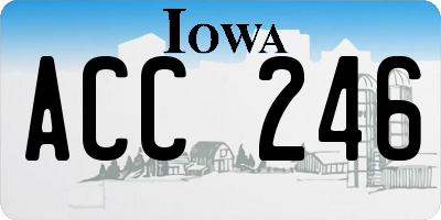 IA license plate ACC246