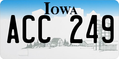 IA license plate ACC249