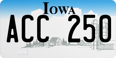 IA license plate ACC250