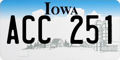 IA license plate ACC251