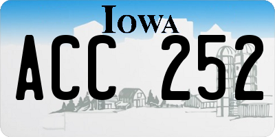 IA license plate ACC252