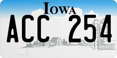 IA license plate ACC254