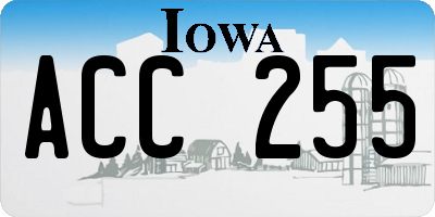 IA license plate ACC255