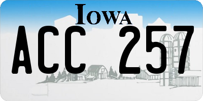 IA license plate ACC257