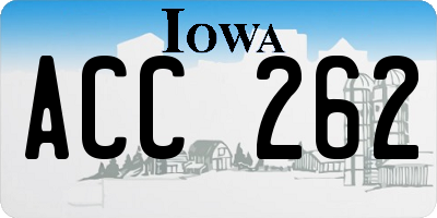 IA license plate ACC262