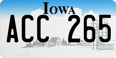 IA license plate ACC265