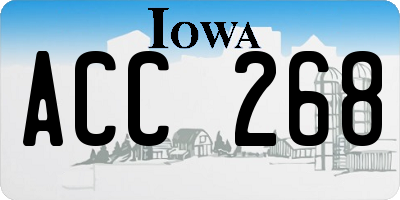 IA license plate ACC268