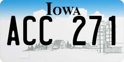 IA license plate ACC271