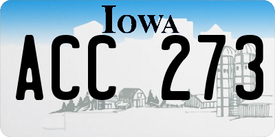 IA license plate ACC273