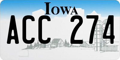 IA license plate ACC274