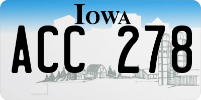 IA license plate ACC278