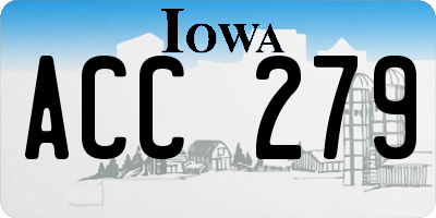 IA license plate ACC279