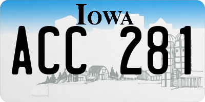 IA license plate ACC281
