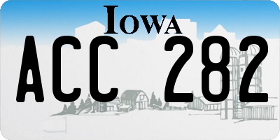 IA license plate ACC282